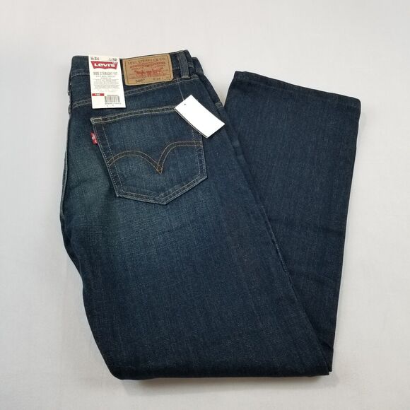 Levi's Other - Levis 505 Jeans Men 34x30 Actual 34x29 Regular Fit Straight Blue Denim